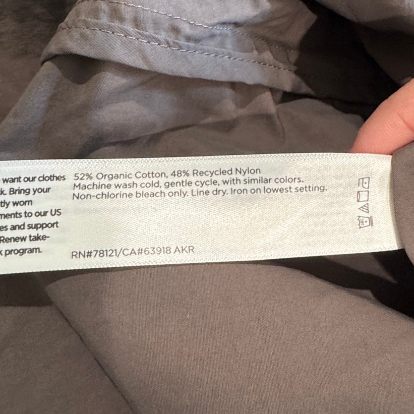 Eileen Fisher Womens L Rye Light Cotton Nylon Classic Collar Coat $298 — image 7 of 8